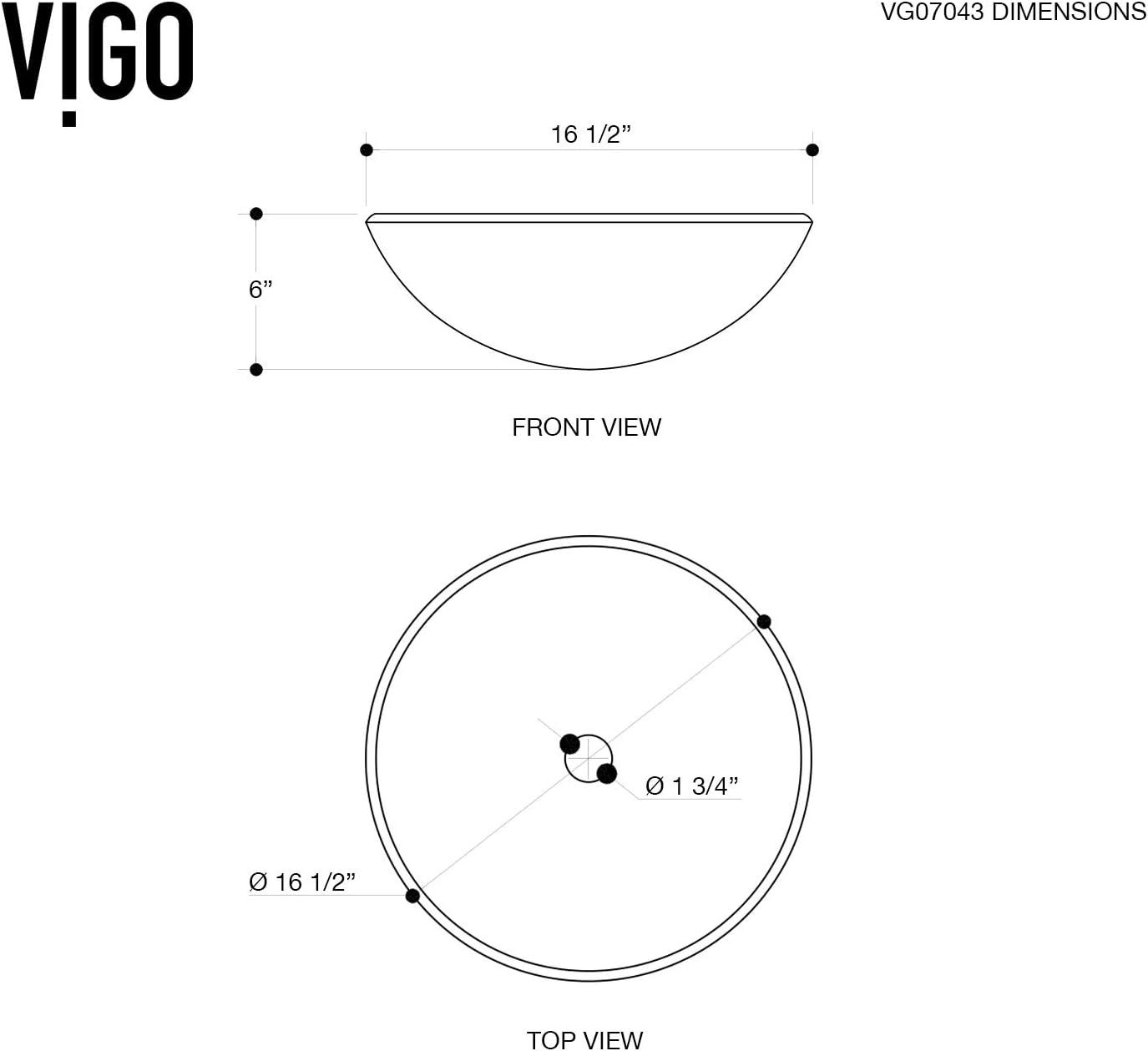 Giovanni Glass 17" L 17" W 6" H Round Vessel Bathroom Sink