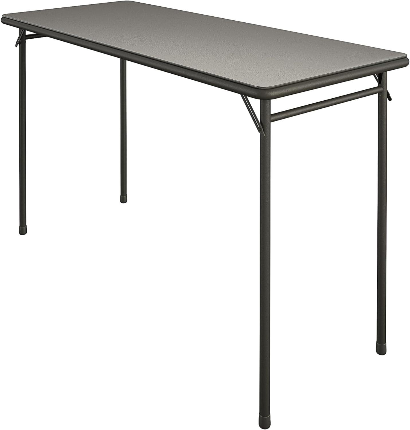 Sleek Black 20" x 48" Vinyl-Top Foldable Utility Table