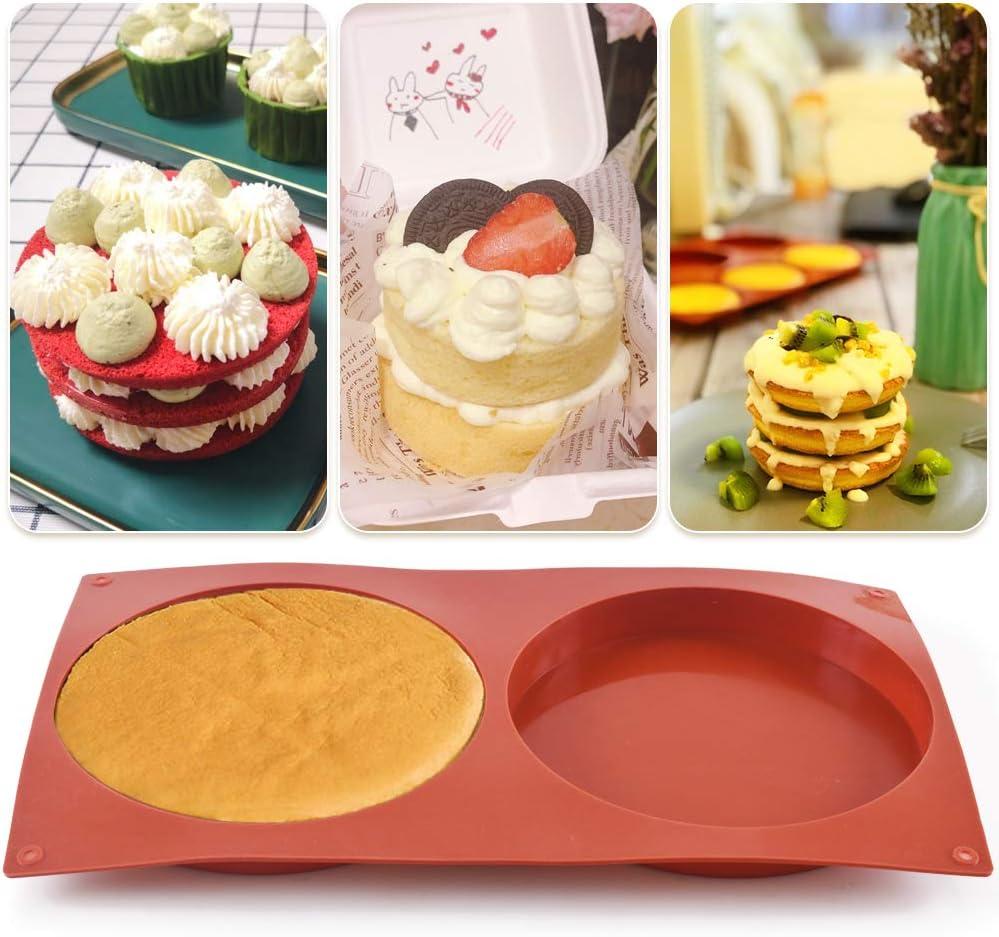 ionEgg Round Cake Pans, 5.4 Inches Silicone Molds for Baking, Nonstick & Quick Release Baking Pans for Layer Cakes, Cheese Cakes, Rainbow Cakes and Chocolate Cakes, Pack of 2