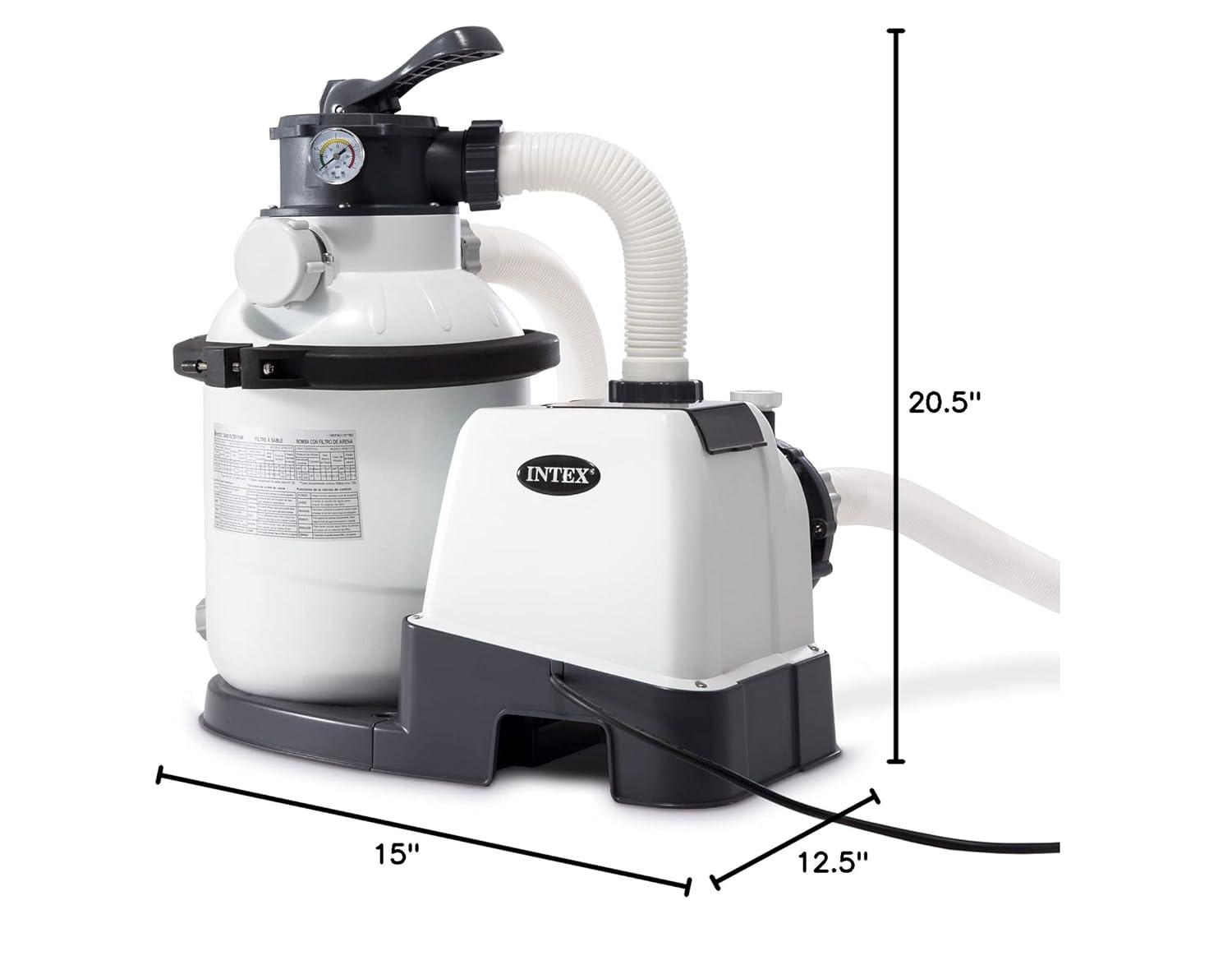 Intex Intex Krystal Clear 1500 GPH Sand Filter Pump for Above Ground Swimming Pools