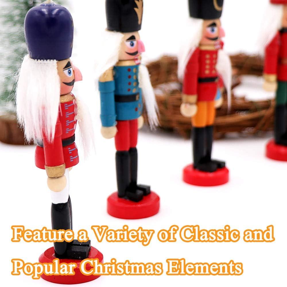 MOMOJIA Nutcracker Soldier Christmas Ornament Gifts Holidays Presents 6 Pcs 13cm Tall