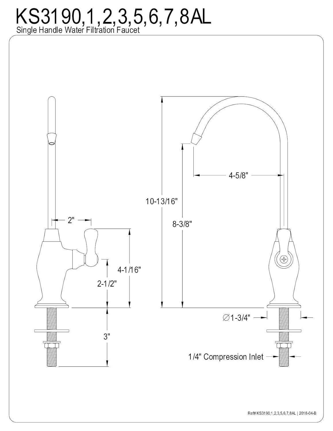 Kingston Brass Restoration Single-Handle 1-Hole Deck Mount Water Filtration Faucet
