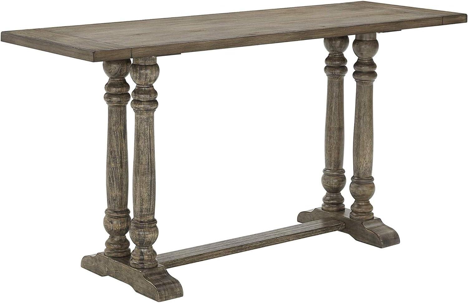 Transitional Smokey Oak Counter Height Dining Table, 71"x24"