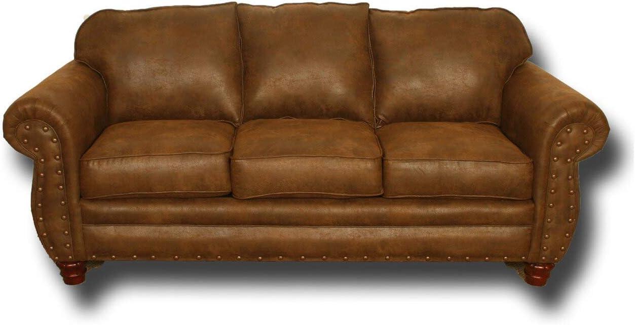 American Furniture Classics Traditional Microfiber Sedona Sofa in Brown