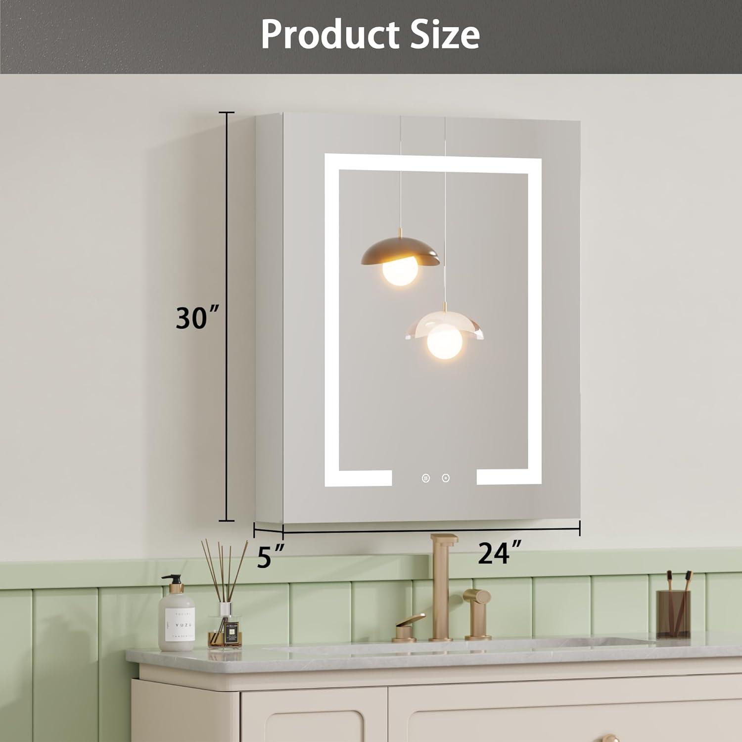Ebern Designs Christhilde Medicine Cabinet with LED Mirror for Bathroom, Defog, Stepless Dimming, 3 Color Change, 2 Outlets, 2USB & Reviews | Wayfair