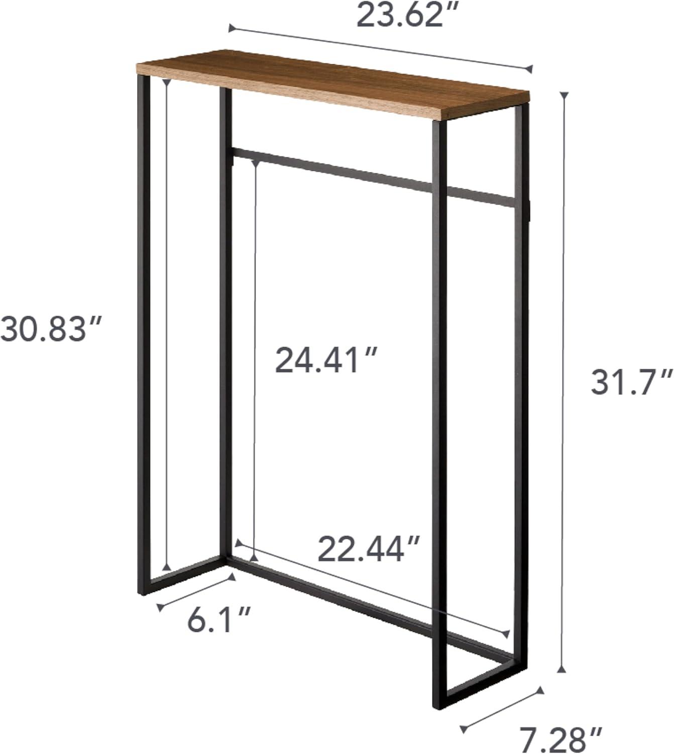 Yamazaki Home Tower Modern Slim Console Table, Metal And Wood Skinny Hallway Table, 32" - Steel