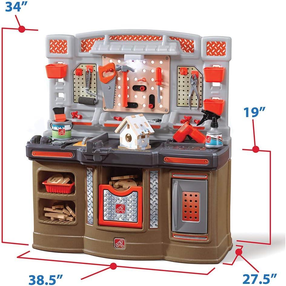 Step2 Step2 Big Builders Pro Plastic Indoor Preschool Workbench and Tool Set