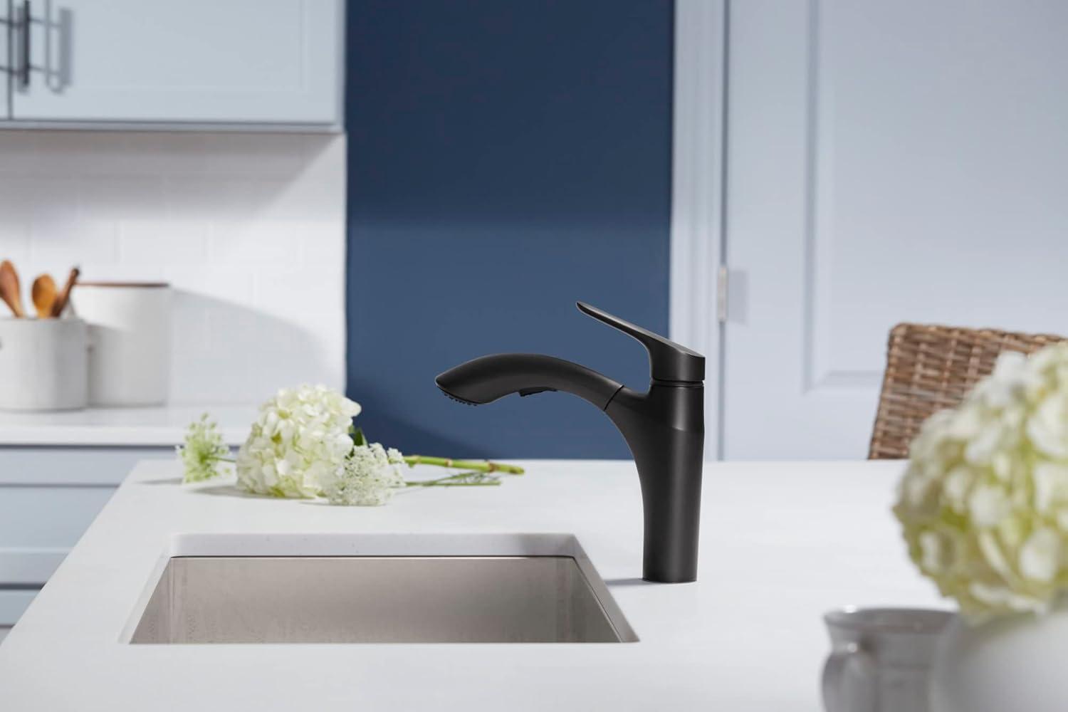 Rival Single-Handle Pull-Out Kitchen Sink Faucet With Two-Function Sprayhead