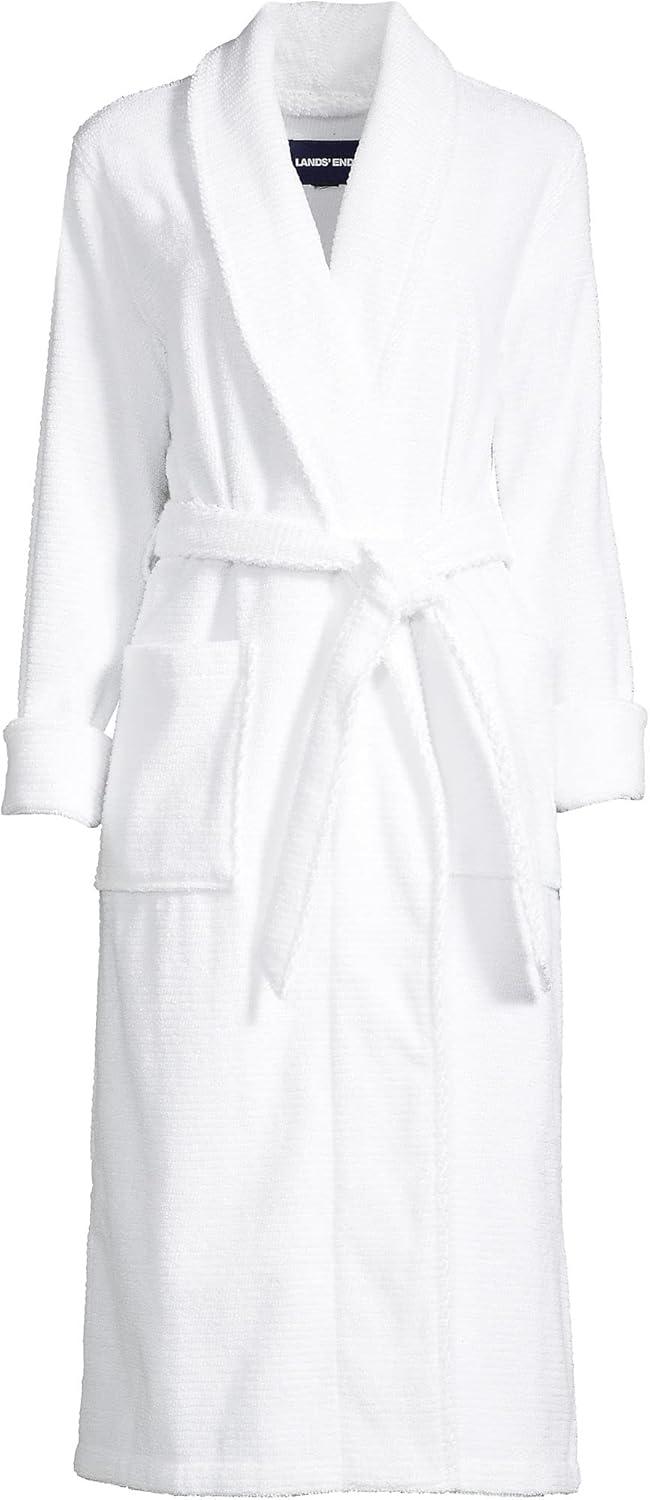 Lands' End Women's Cotton Terry Long Spa Bath Robe