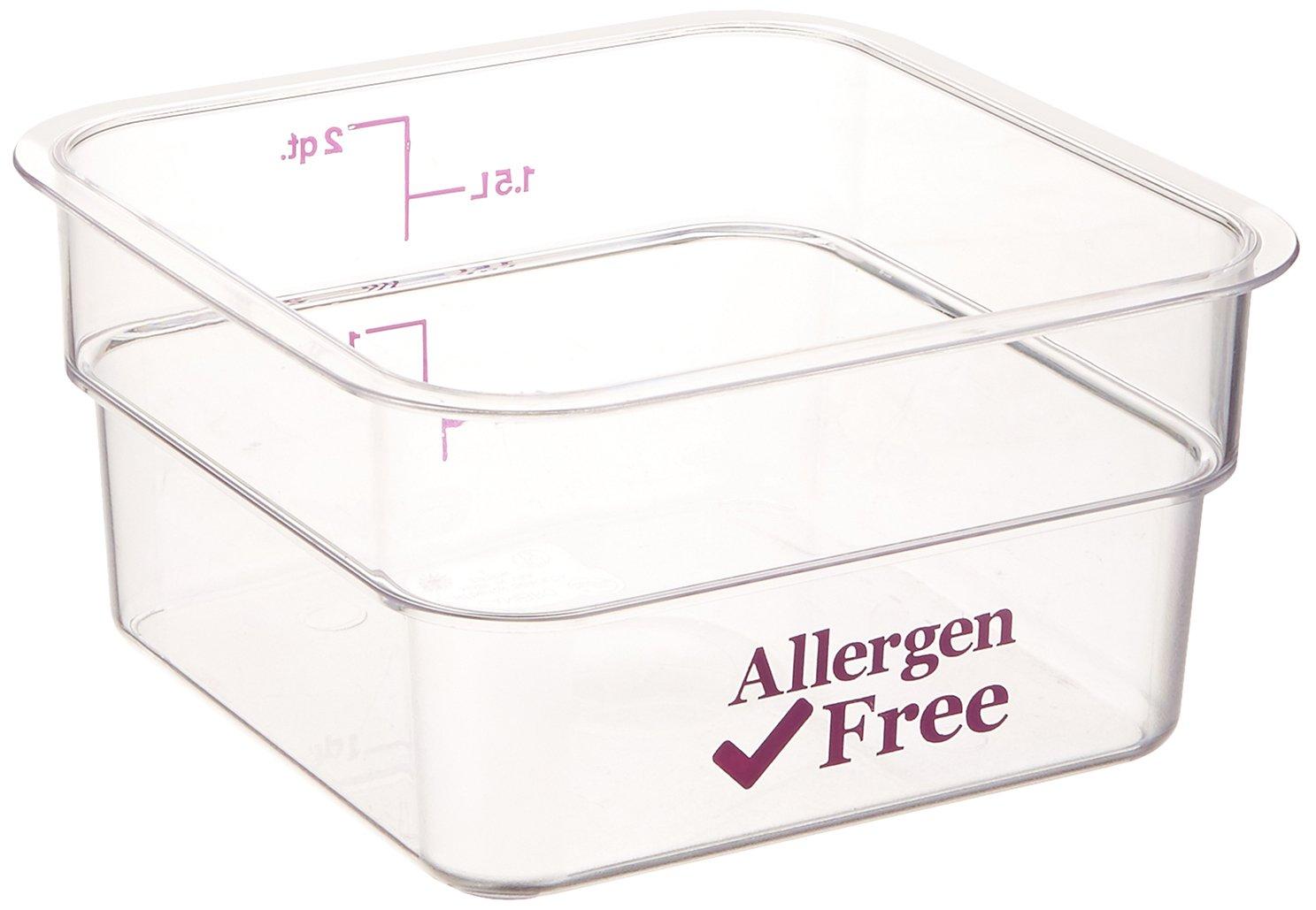 Clear 2-Quart Allergen-Free Plastic Food Container