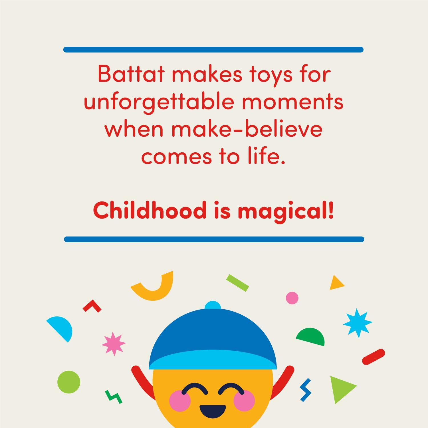 Battat Red Builder’s Wagon with 40+ Building Plastic Blocks, Toddler and Preschool Toys