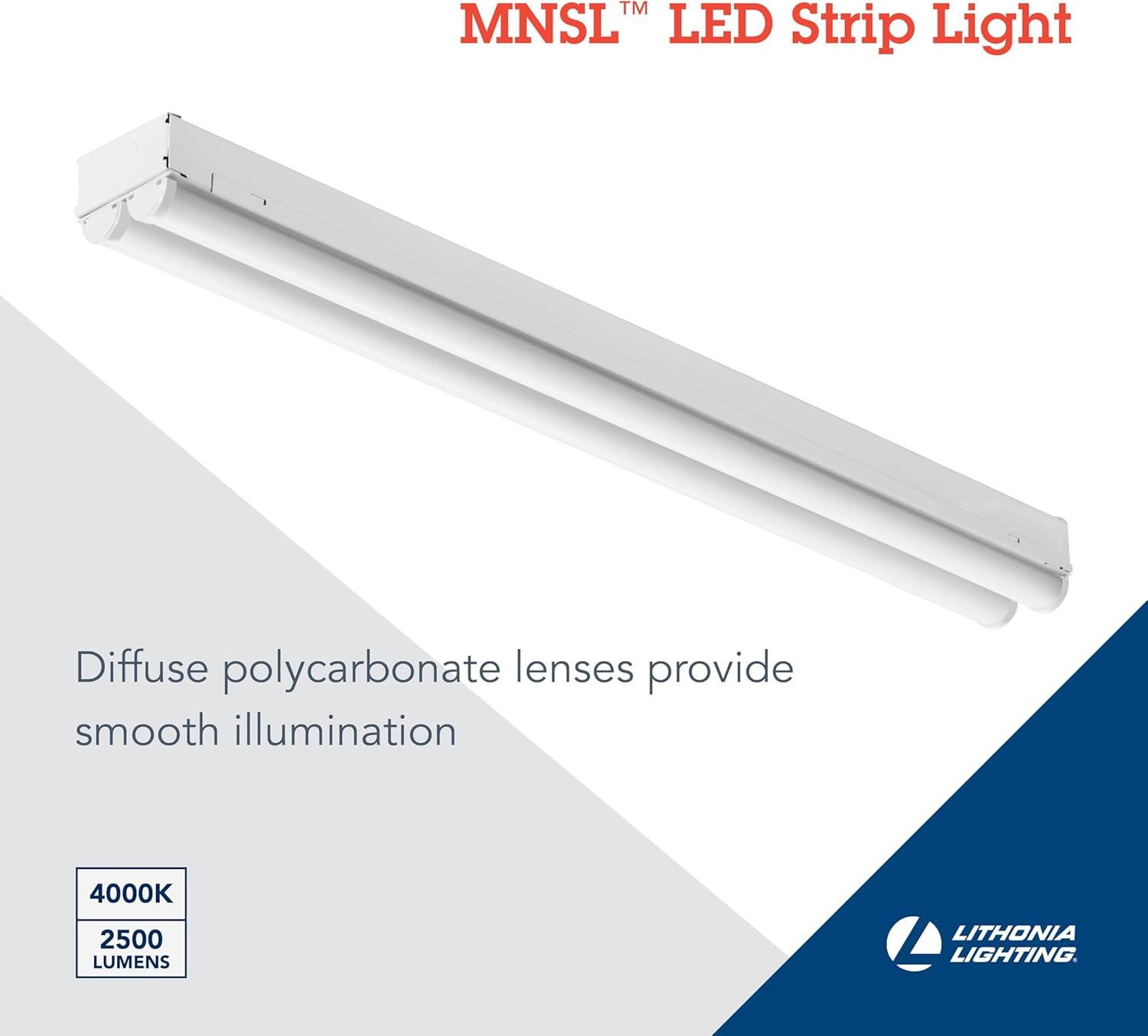 Lithonia Lighting Mnsl L24 2Ll Mvolt 80Cri M6 Mnsl 24" Two Light Integrated Led Strip