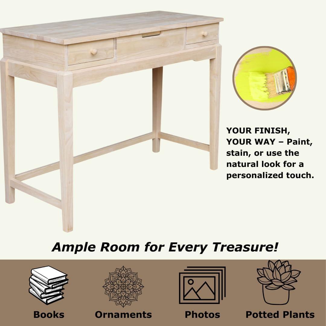 Vanity Table Unfinished - International Concepts