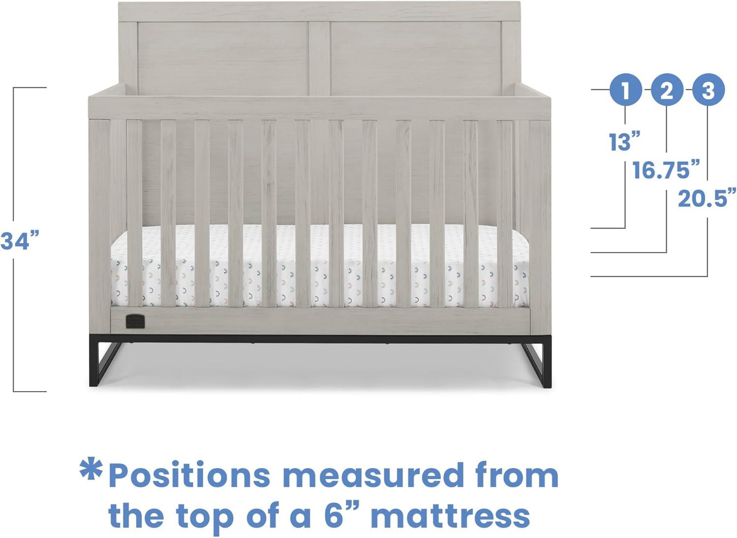 Simmons Kids' Foundry 6-in-1 Convertible Baby Crib