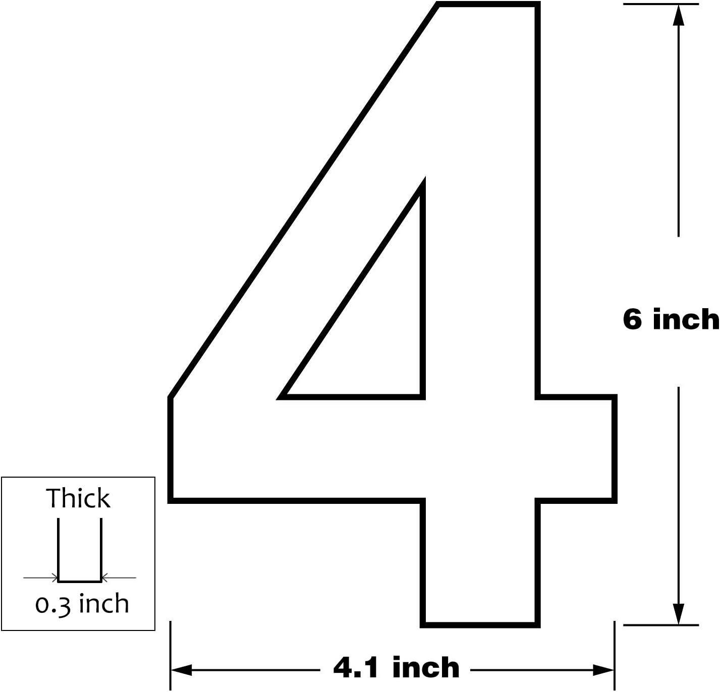 Barton 6" House Number 304 Stainless Steel Satin Floating Address House Home Number Sign