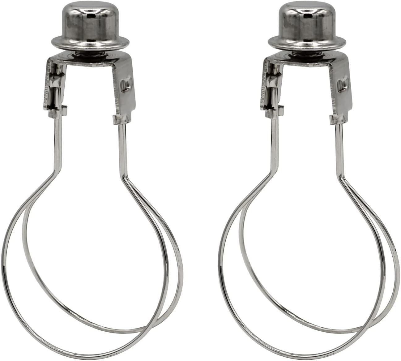 Creative Hobbies® Lamp Shade Light Bulb Clip Adapter - Silver Color (2 Pack)