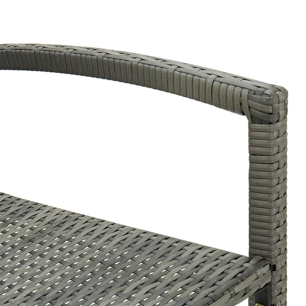 vidaXL Bar Stools 2 pcs Black Poly Rattan