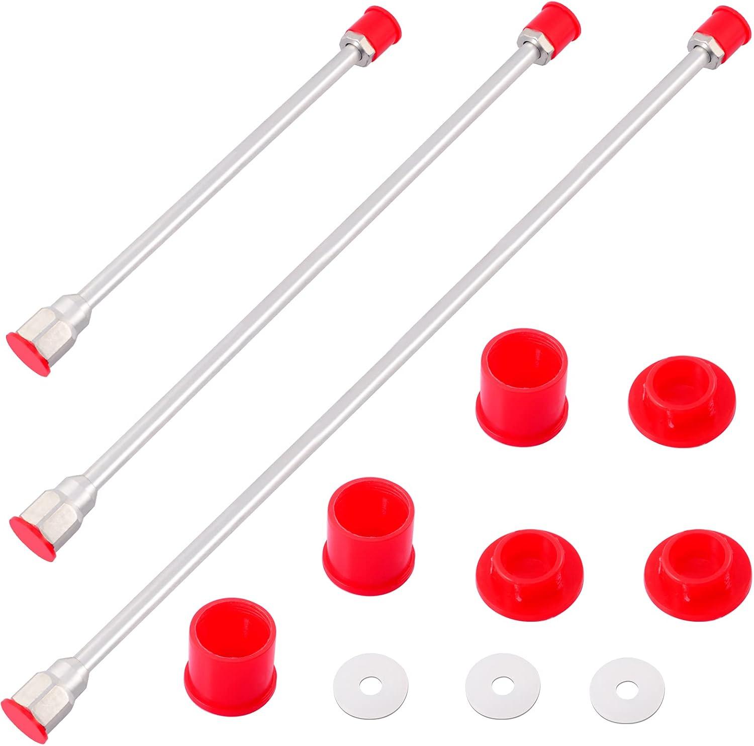 SINYOWOT 3 Pack Airless Sprayer Gun Tip Extension with Red Guard, Airless Paint Sprayer Spray Gun Tip Extension Pole Rod (30CM/50CM/75CM)