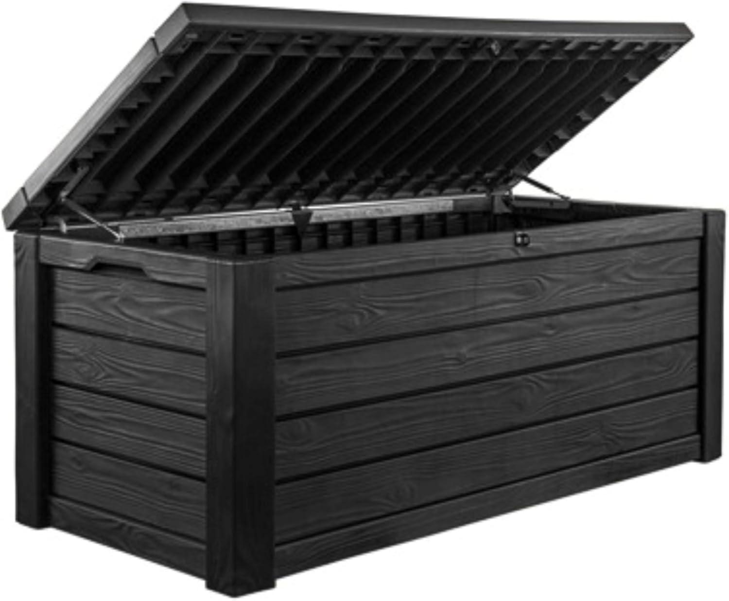 Keter Westwood 150 Gallon All Weather Outdoor Patio Storage Deck Box and Bench