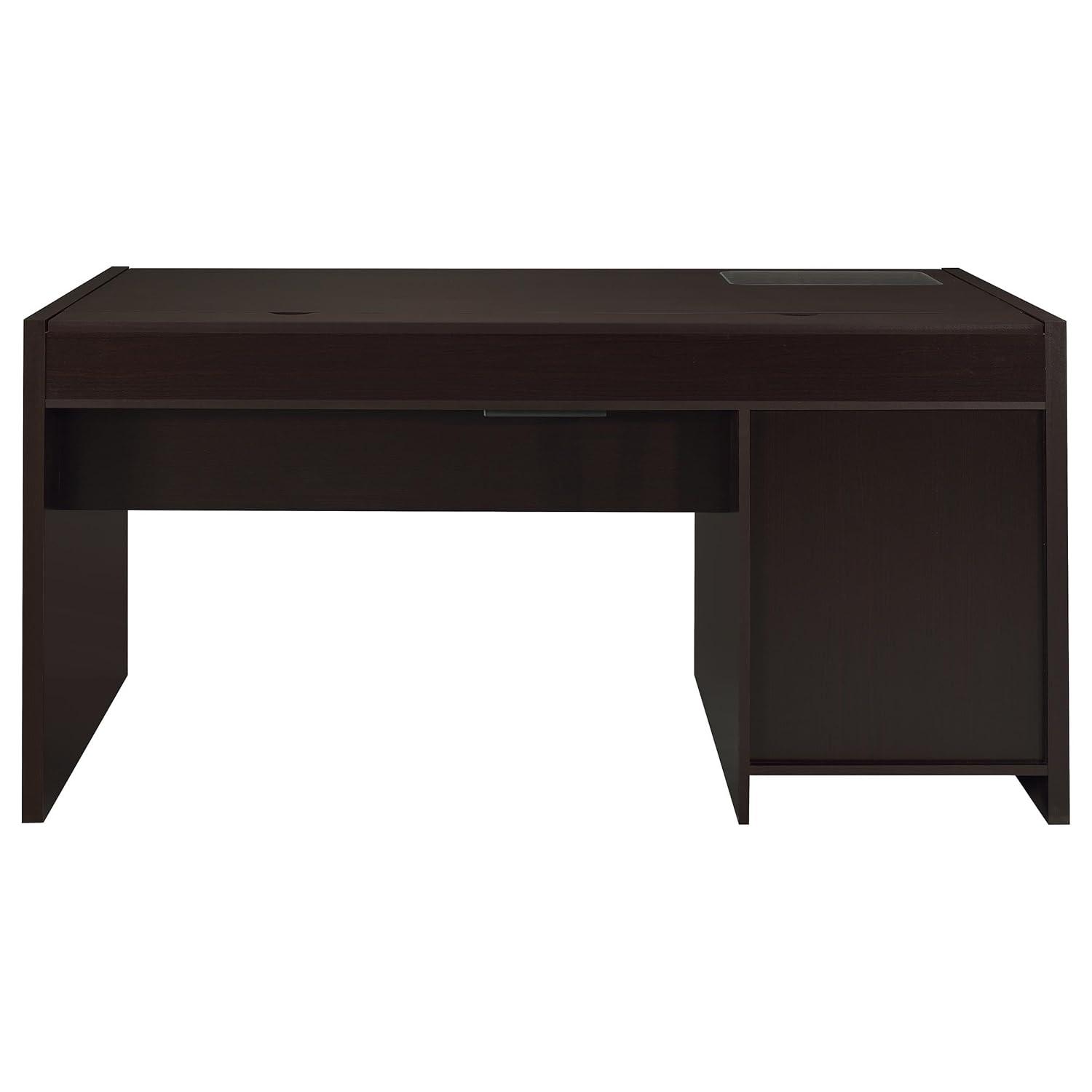 Halston 3 Drawer Office Desk Cappuccino - Coaster