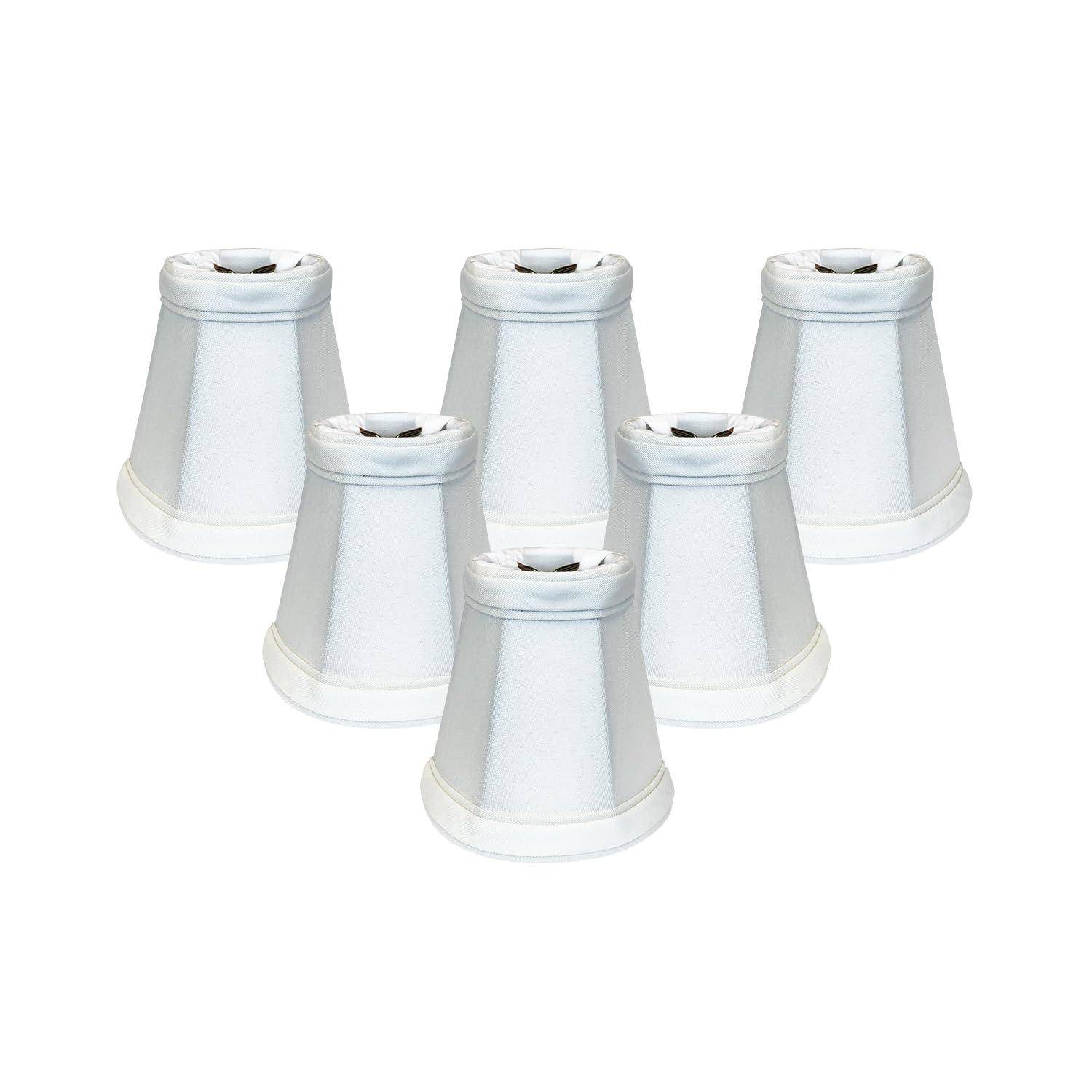 Royal Designs, Inc. Empire Chandelier Shade with Flame Clip Fitter,CS-101WH-6, White, 2 x 3.5 x 3.5, Pack of 6