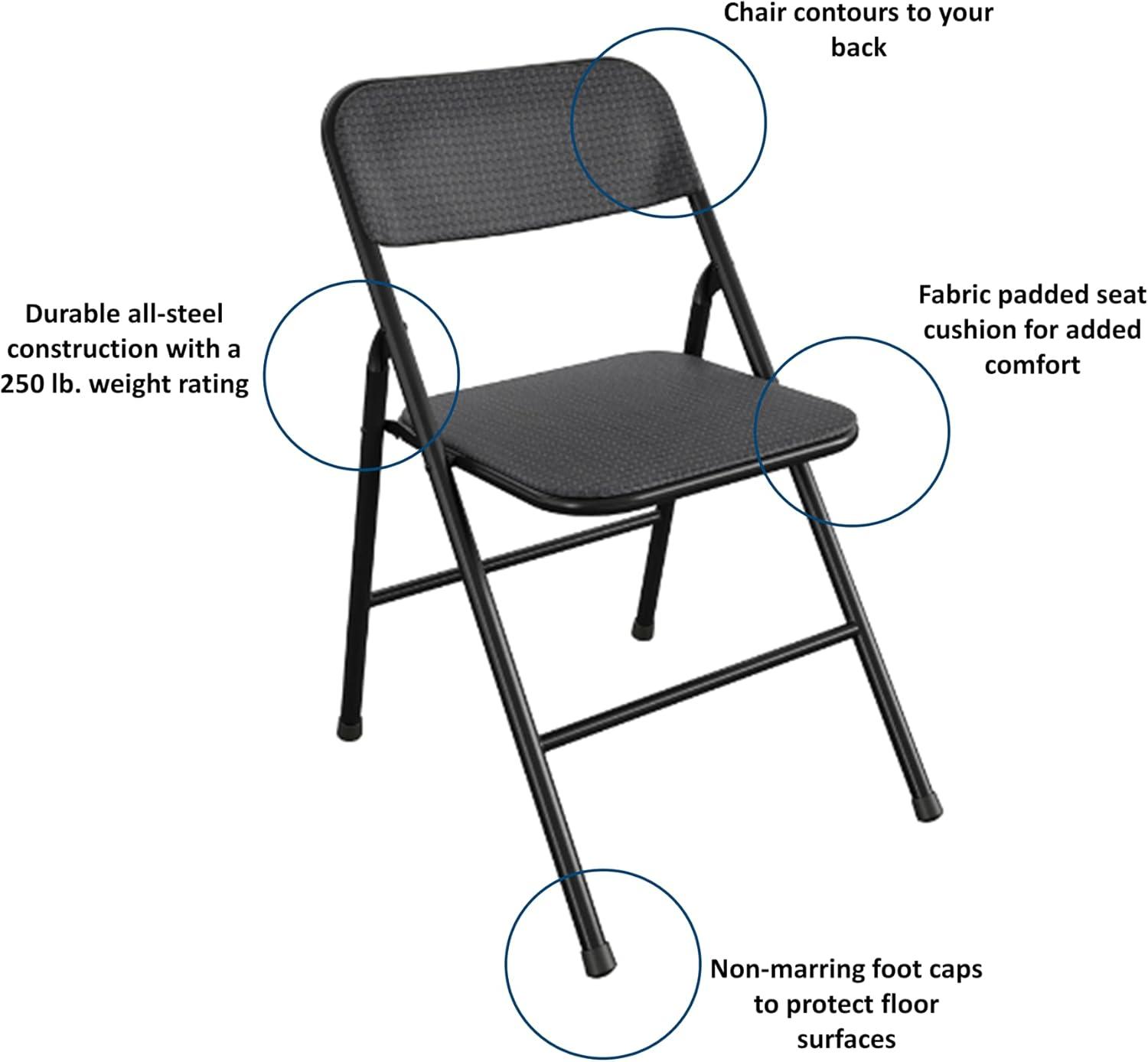 Gray 5-Piece Folding Dining Set with Fabric Chairs