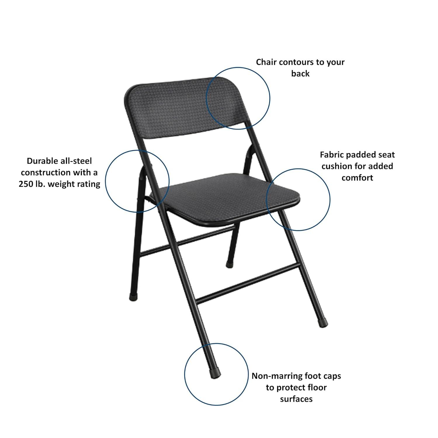 COSCO COSCO 5-Piece Folding Fabric Dining Set & 34" Vinyl Card Table