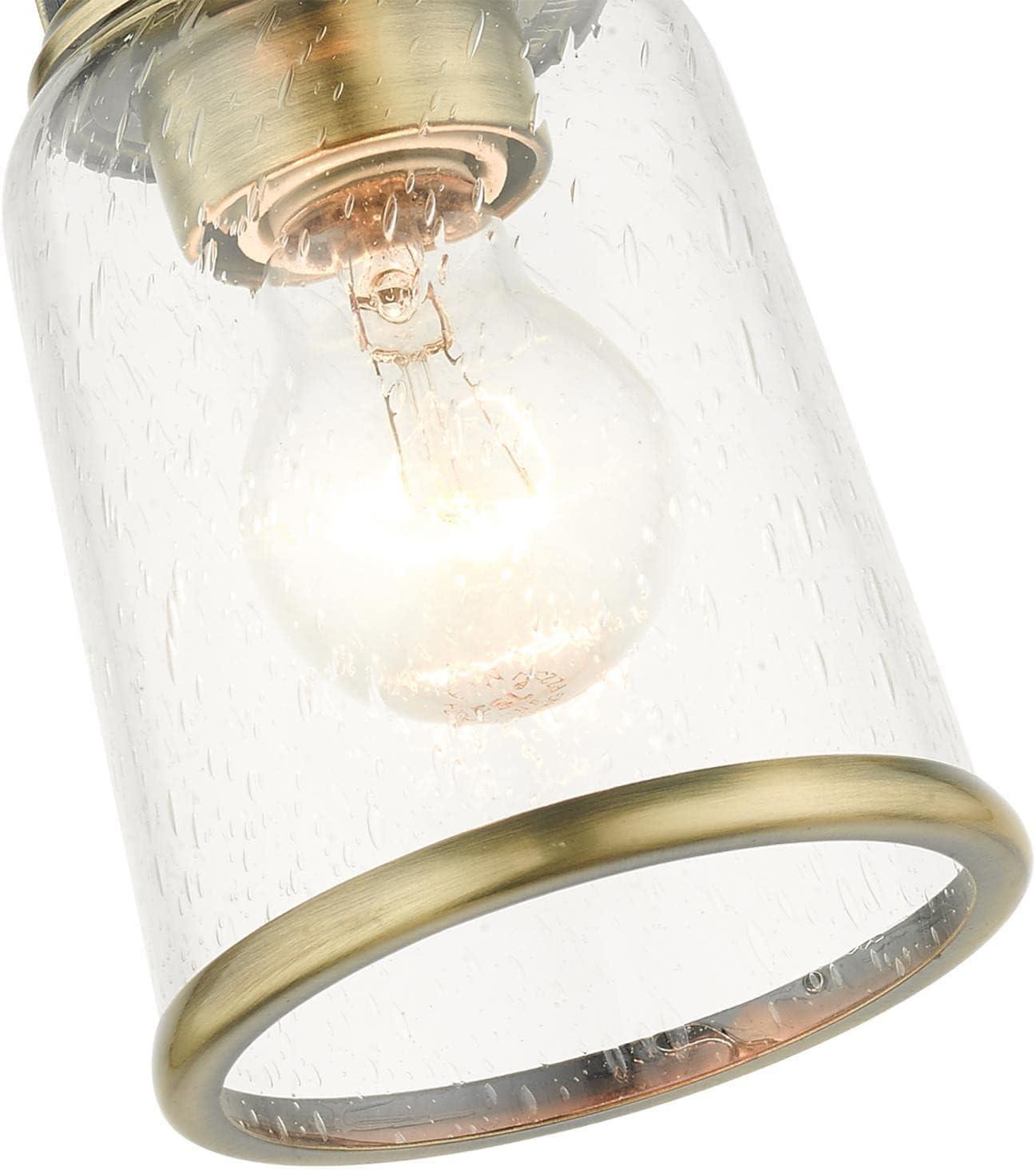 Livex Lighting Lawrenceville 1 - Light Flush Mount in  Antique Brass