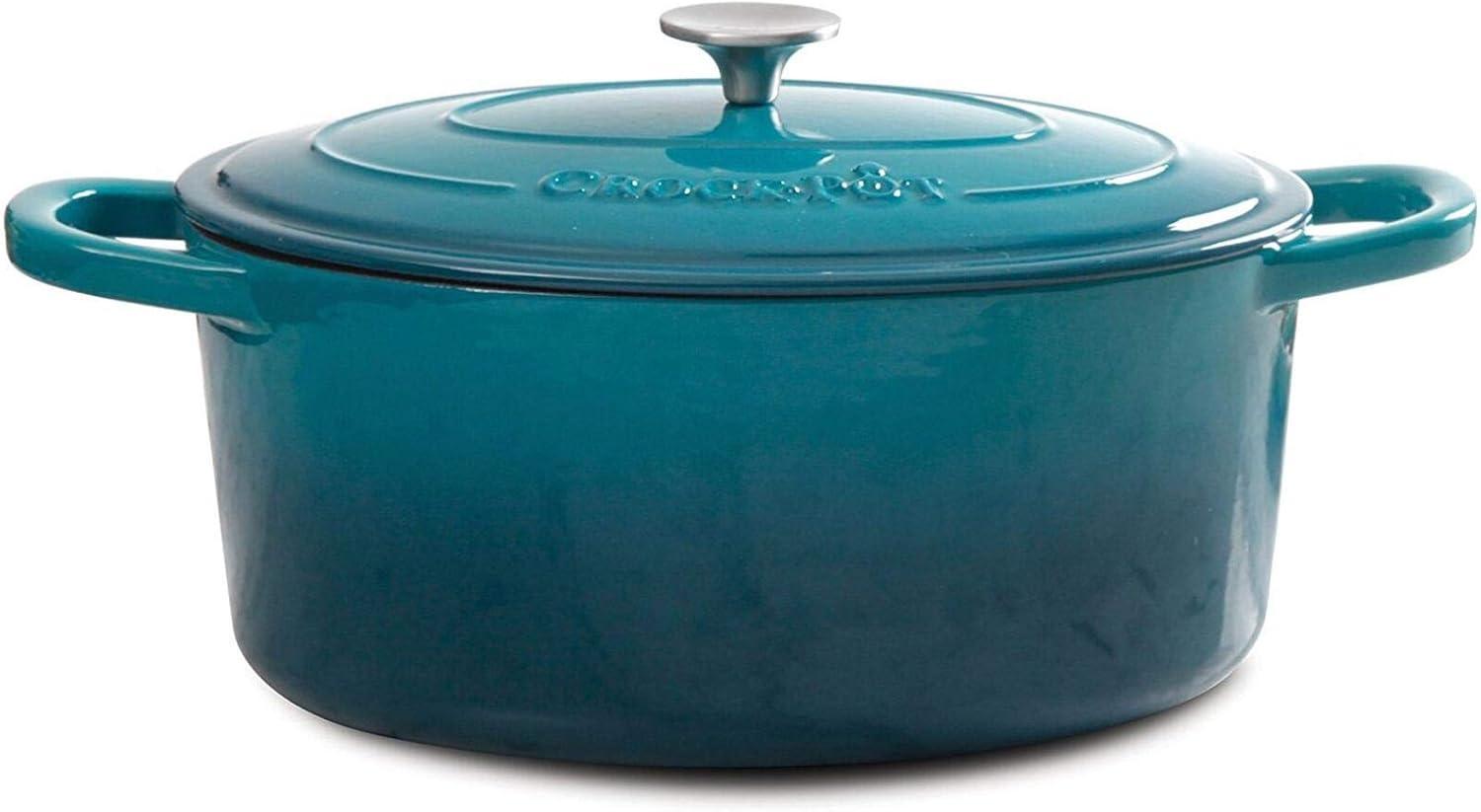 Crock-pot Artisan 7 qt. Non-Stick Cast Iron Oval Dutch Oven