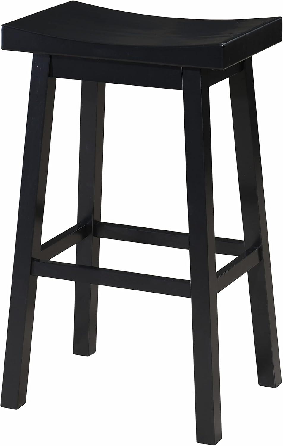 LuXeo LuXeo Lakewood Solid Wood Saddle Barstool (Set of 2)