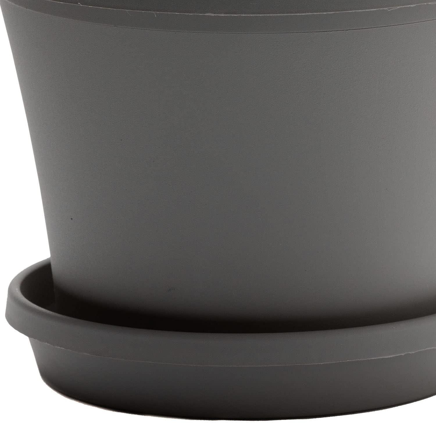 Charcoal Resin Tapered Terra Planter 10.7" for Indoor & Outdoor