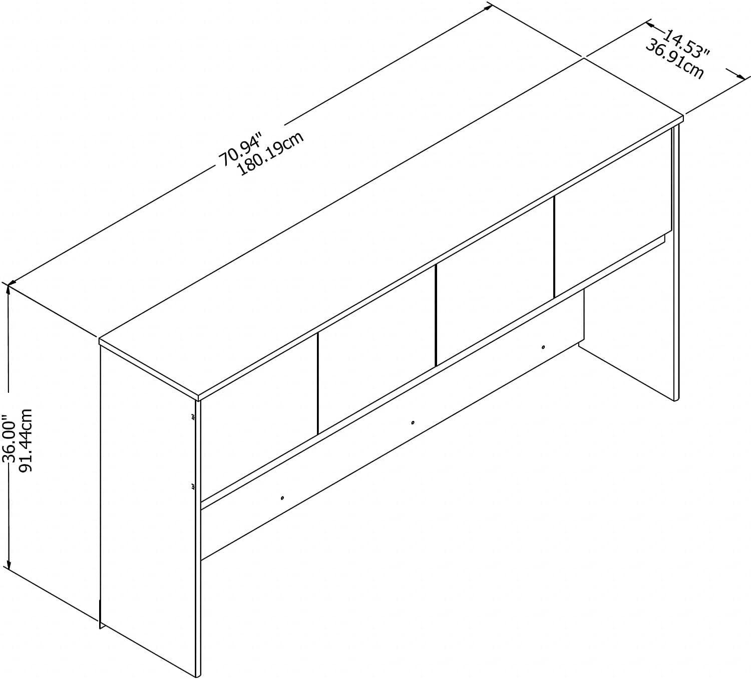 Studio C 72W 4 Door Hutch in Storm Gray - Engineered Wood