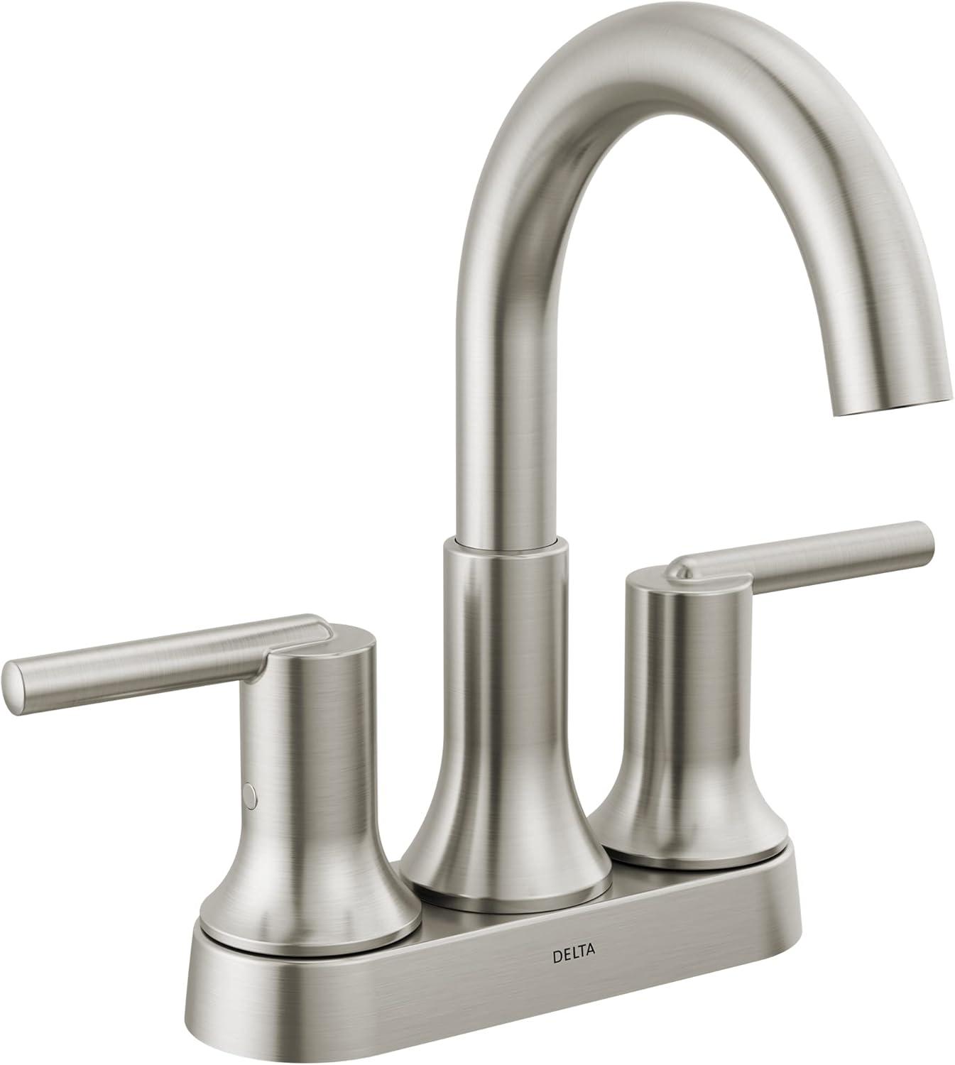 Sleek Trinsic 8'' Stainless Steel Modern Centerset Bathroom Faucet