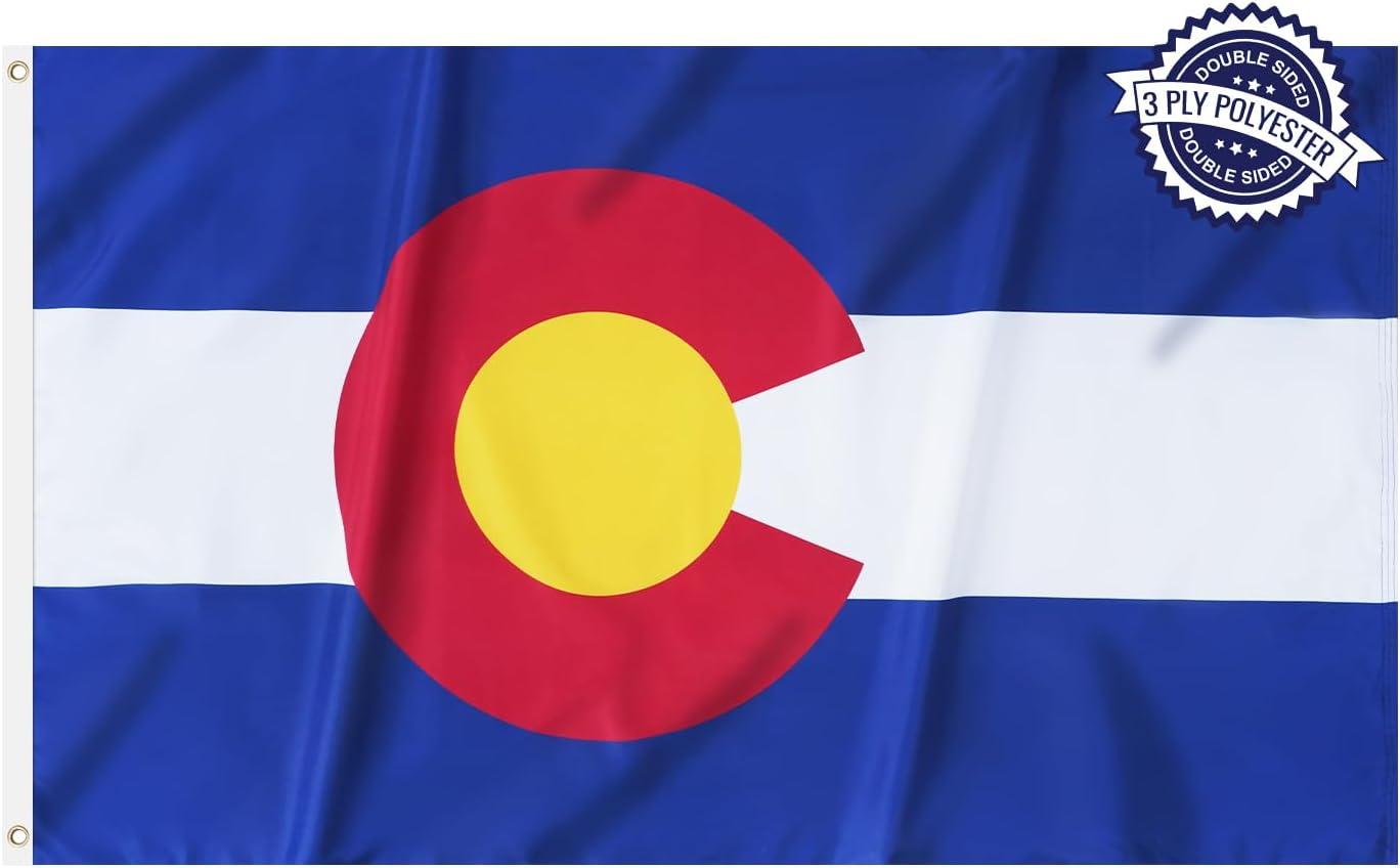 Colorado State Flag Polyester Fiber 3x5 Feet Flag, Bright Colors And Anti-ultraviolet Fade Flag Indoor Outdoor Banner