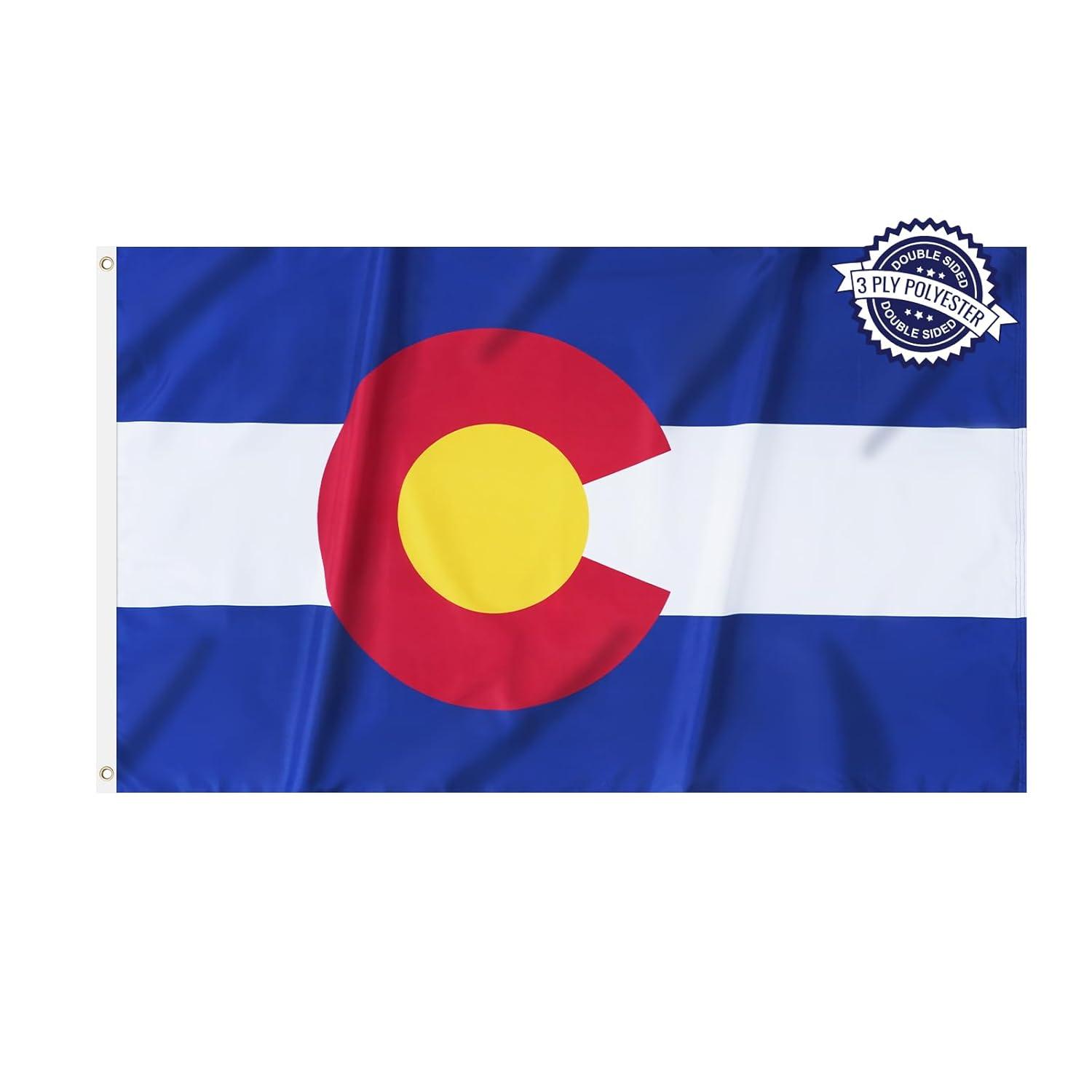 Colorado State Flag Polyester Fiber 3x5 Feet Flag, Bright Colors And Anti-ultraviolet Fade Flag Indoor Outdoor Banner