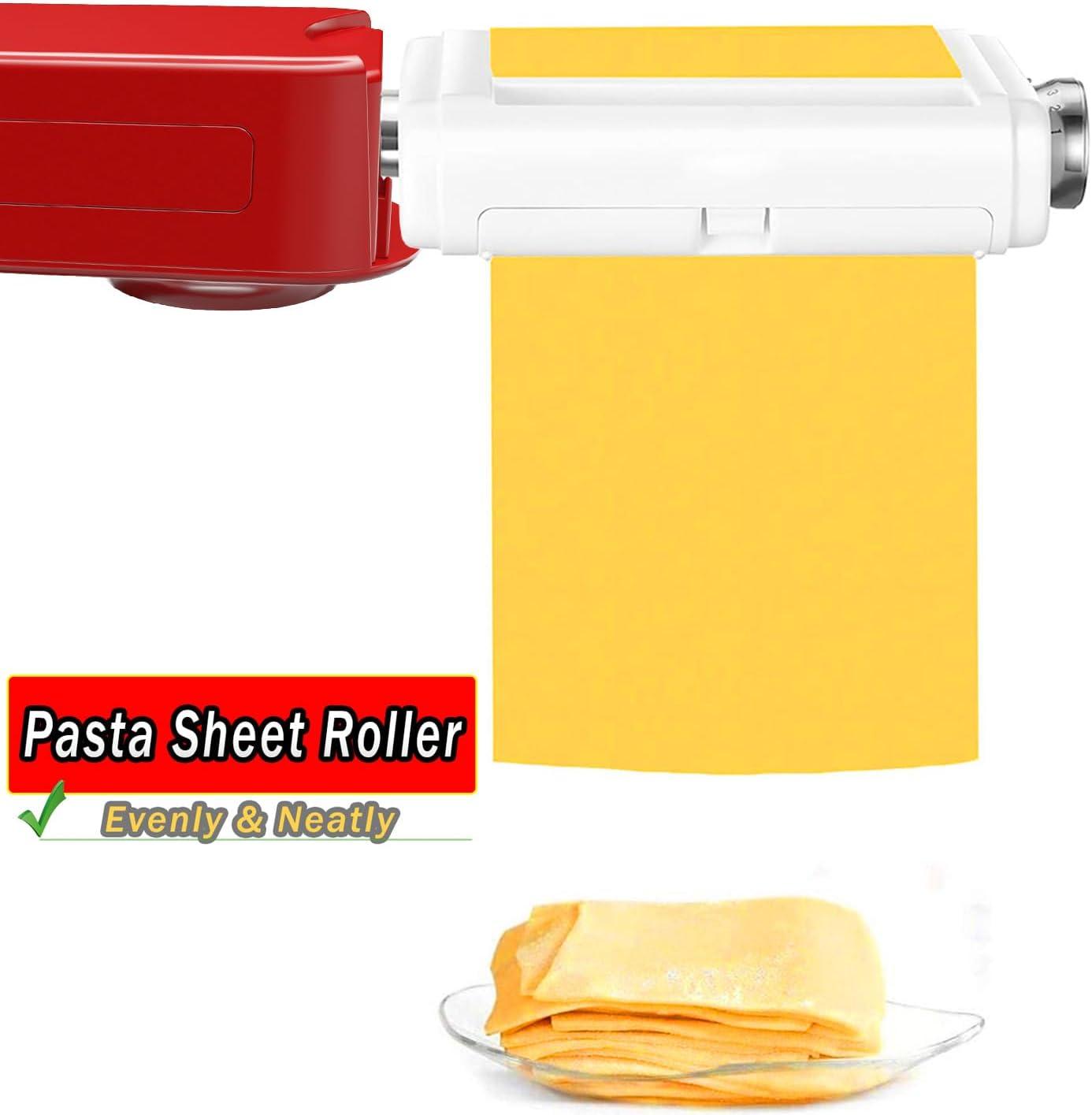 Pasta Maker Attachment for Kitchenaid/Cuisinart Stand Mixers, 3 in 1 Noodle Maker Pasta Roller Fettuccine Spaghetti Cutter and Cleaning Brush, Kitchen aid Accessories- Pasta Roller and Cutter Set C35