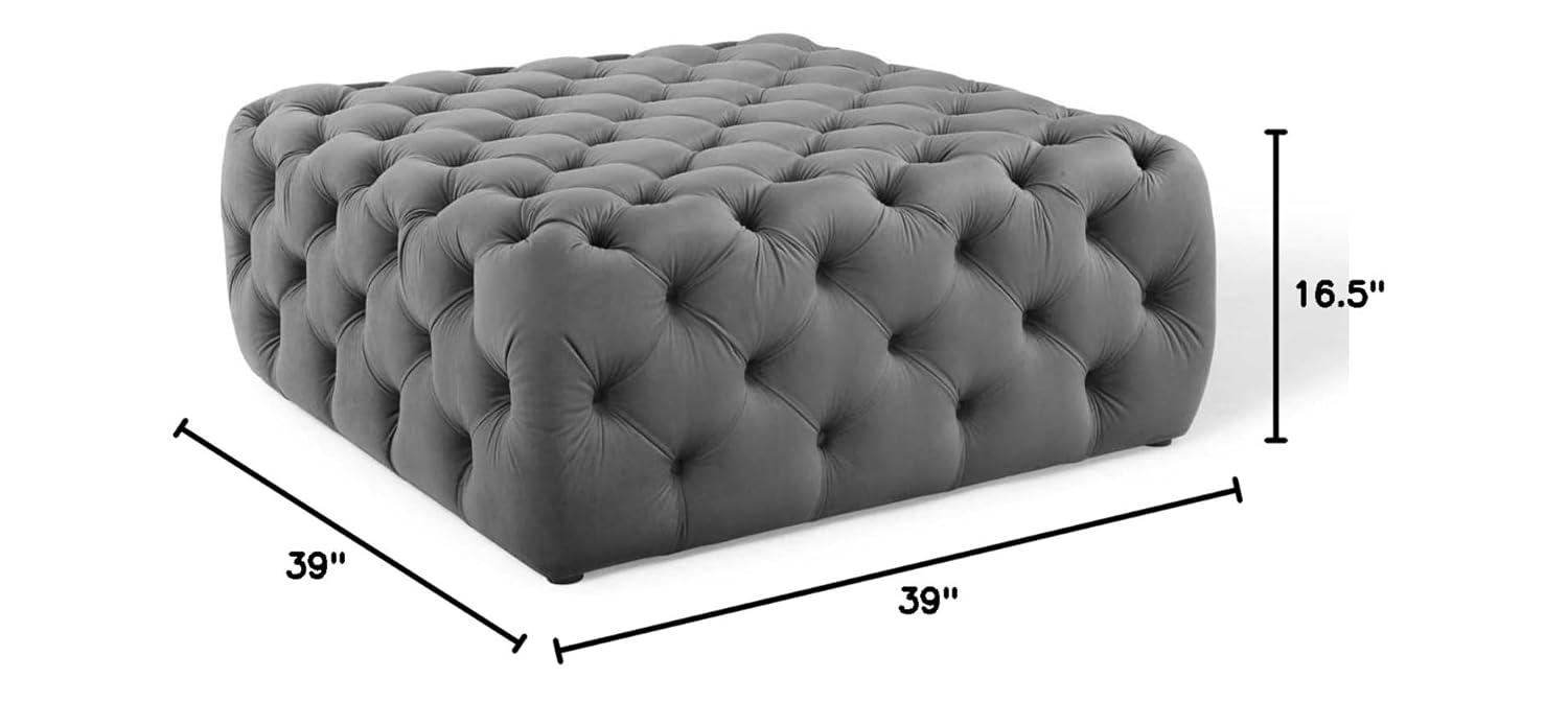 Modway Amour Tufted Button Round Performance Velvet Ottoman
