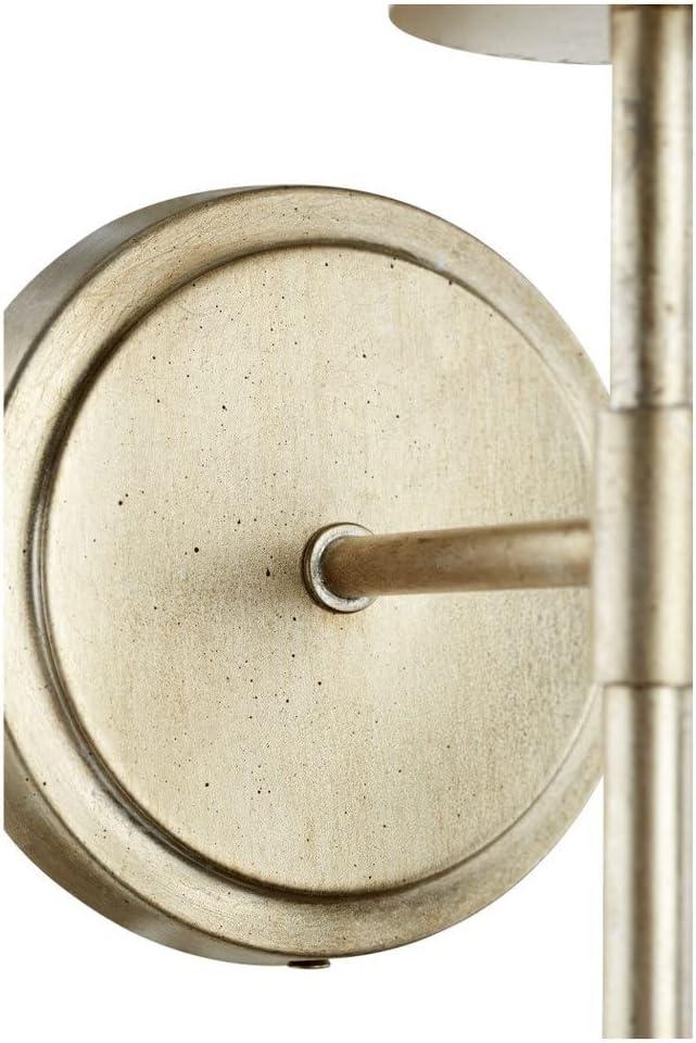 Aged Brass Wall Sconce with White Linen Shade