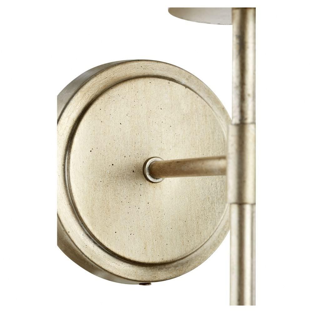 Aged Brass Wall Sconce with White Linen Shade