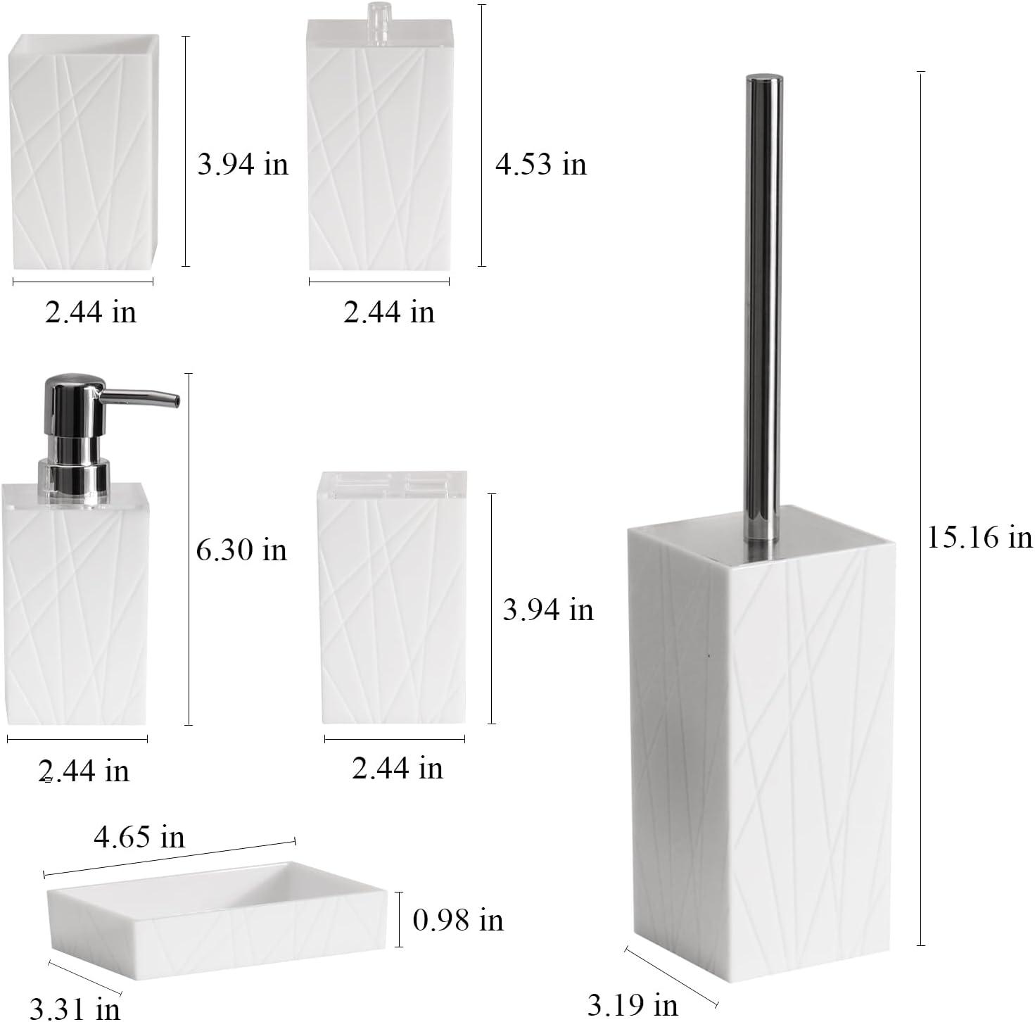 Home-Complete 6-Pc Bathroom Accessories Set, White