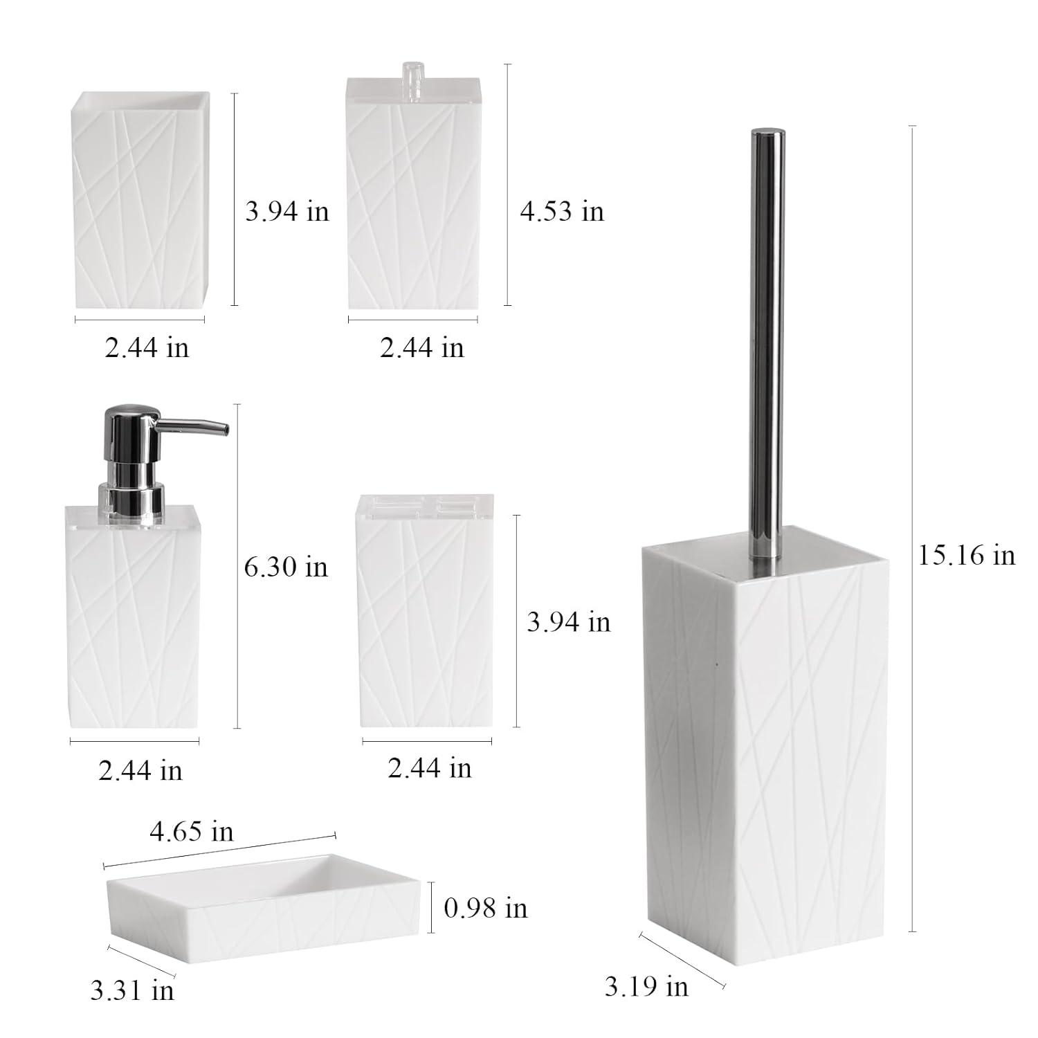 Home-Complete 6-Pc Bathroom Accessories Set, White