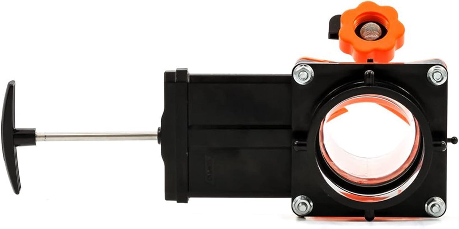 Camco Rhino Blaster Pro Clear Elbow Trailer RV Holding Tank Rinser w/Gate Valve, Vacuum Breaker, & 4-Prong Bayonet Swivel Fitting for Waste Management