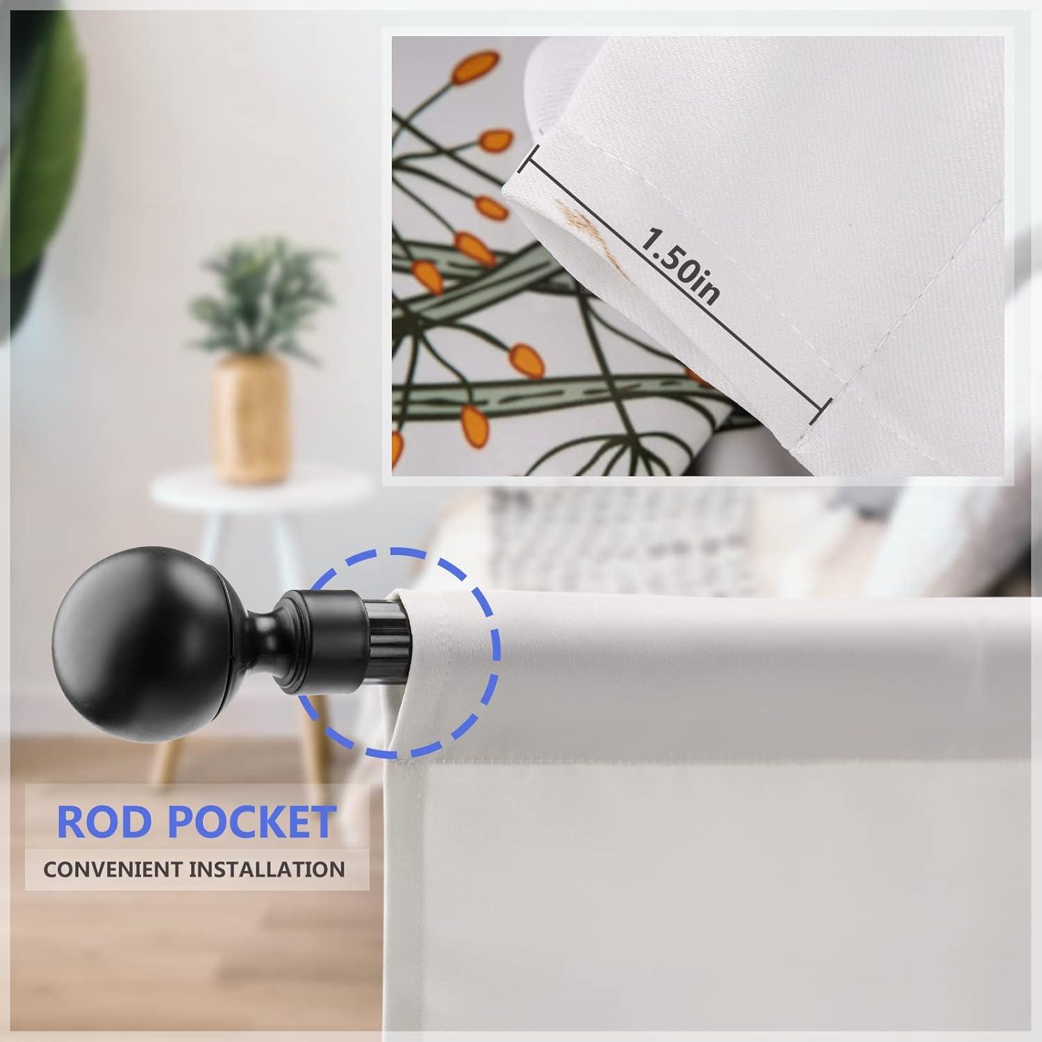 Aimego Farmhouse Country Wood Kitchen Curtains - Wooden Barn Door Vintage Short Tier Curtains Over Sink Natural Rustic Farm Decor Rod Pocket Window Drapes 24 Inch Length 2 Panel Set, 28"x24"