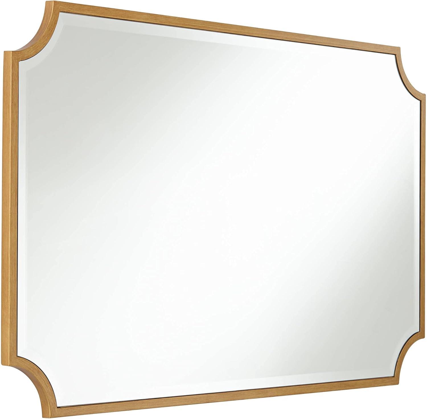 Jacinda Art Deco Inspired Rectangular Wall Mirror in Antique Gold