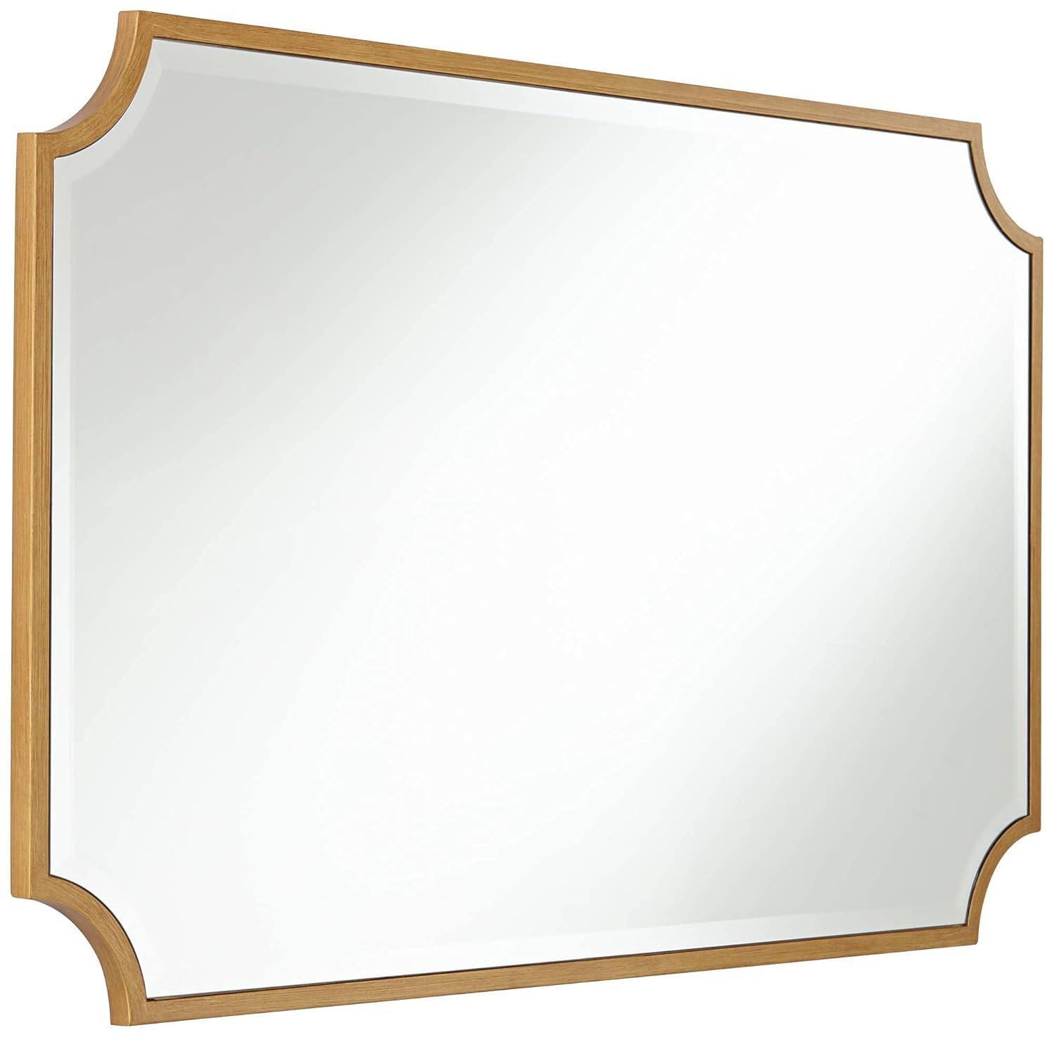 Jacinda Art Deco Inspired Rectangular Wall Mirror in Antique Gold