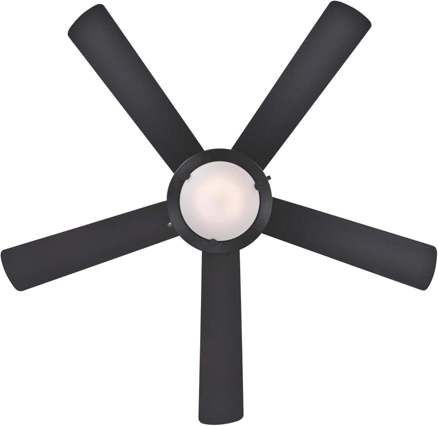 Matte Black 52-Inch Ceiling Fan with LED Light