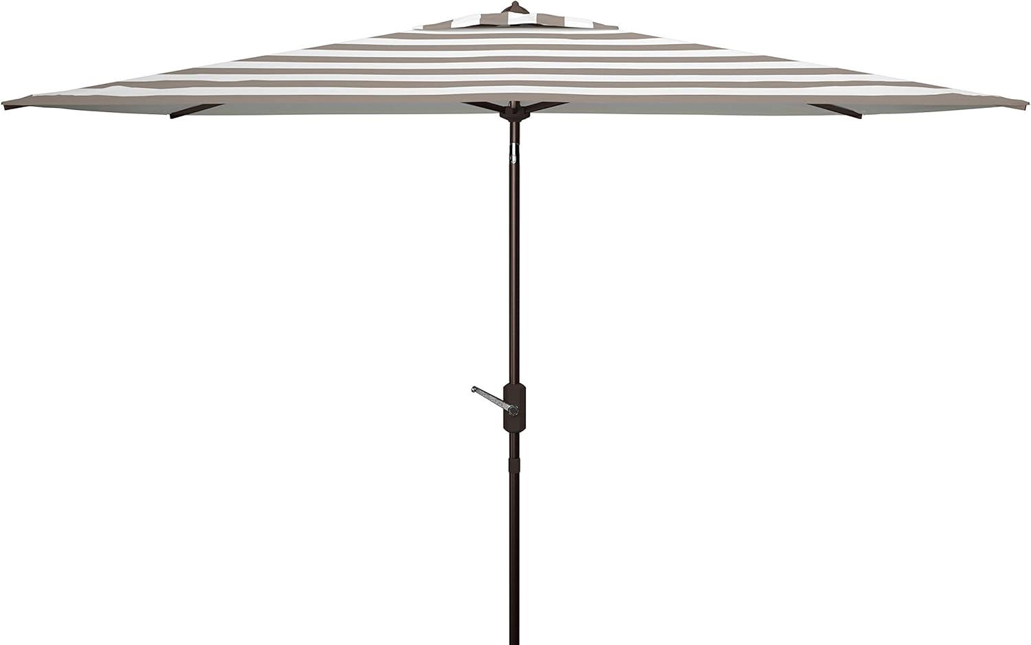 Iris Fashion Line 6.5 X 10 Ft Rectangle Umbrella - PAT8304 - Grey/White - Safavieh