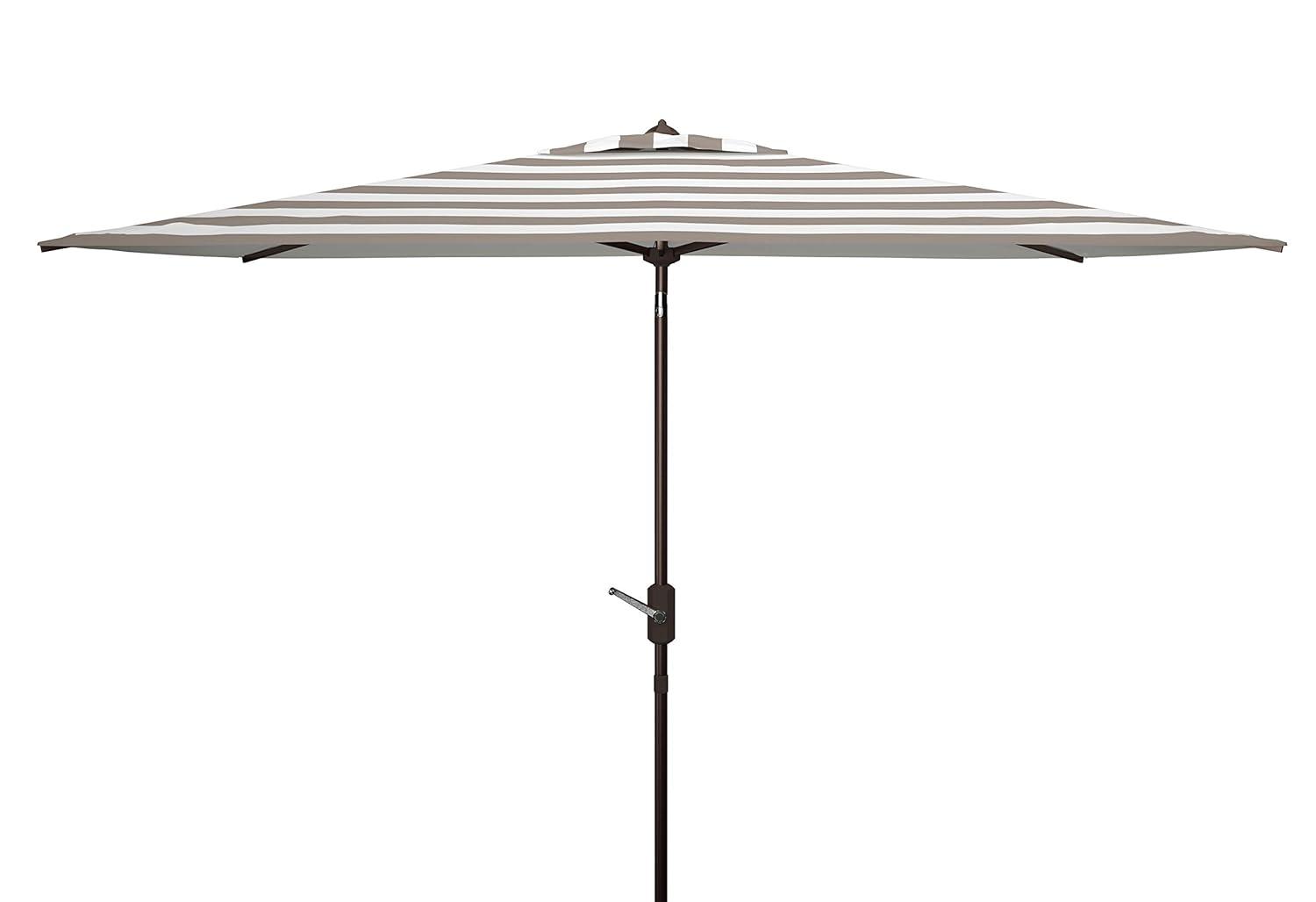 Iris Fashion Line 6.5 X 10 Ft Rectangle Umbrella - PAT8304 - Grey/White - Safavieh
