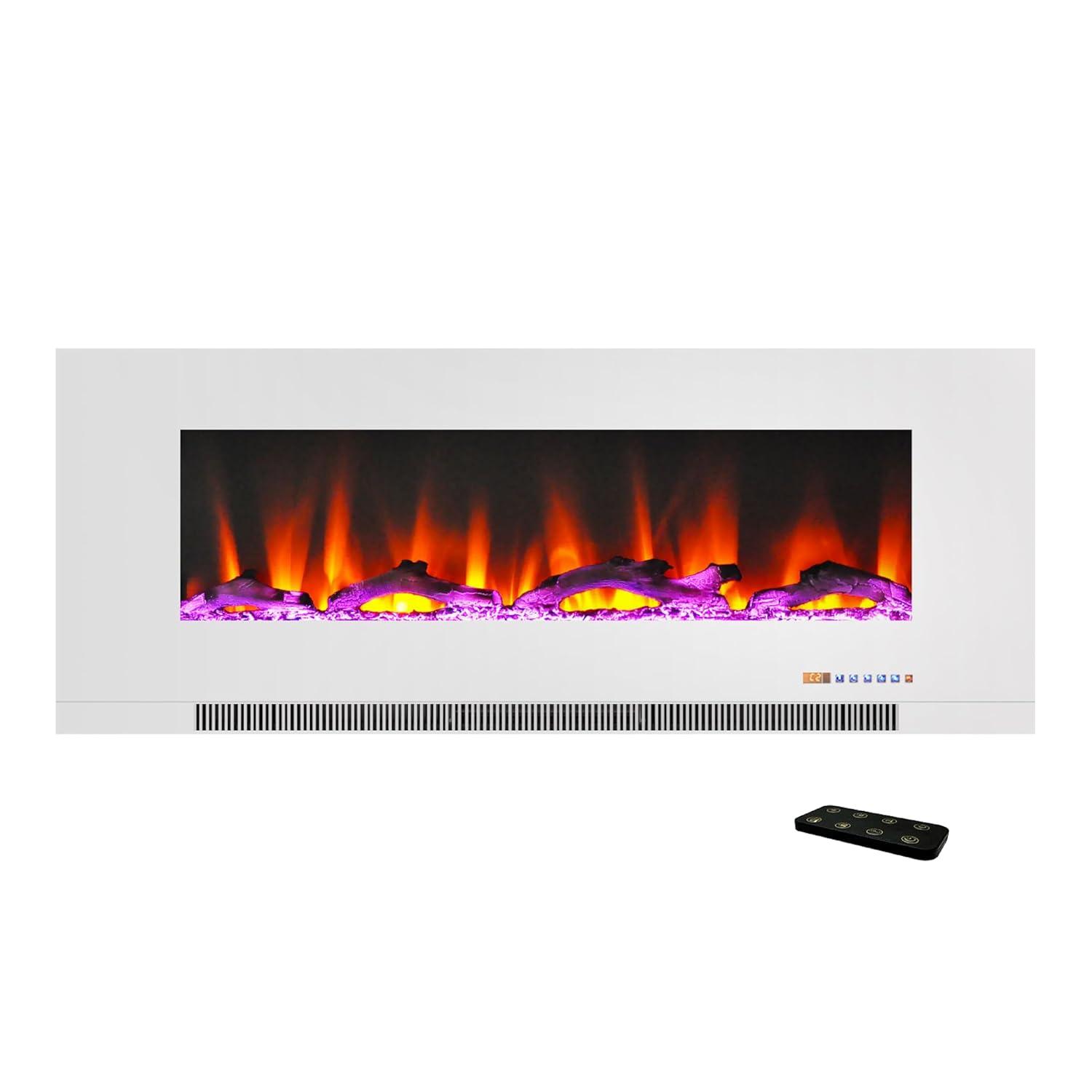 Cambridge Cambridge Wall Mount Electric Fireplace Heater with Remote Control for Indoor Use in Living Room, Bedroom, Home Office