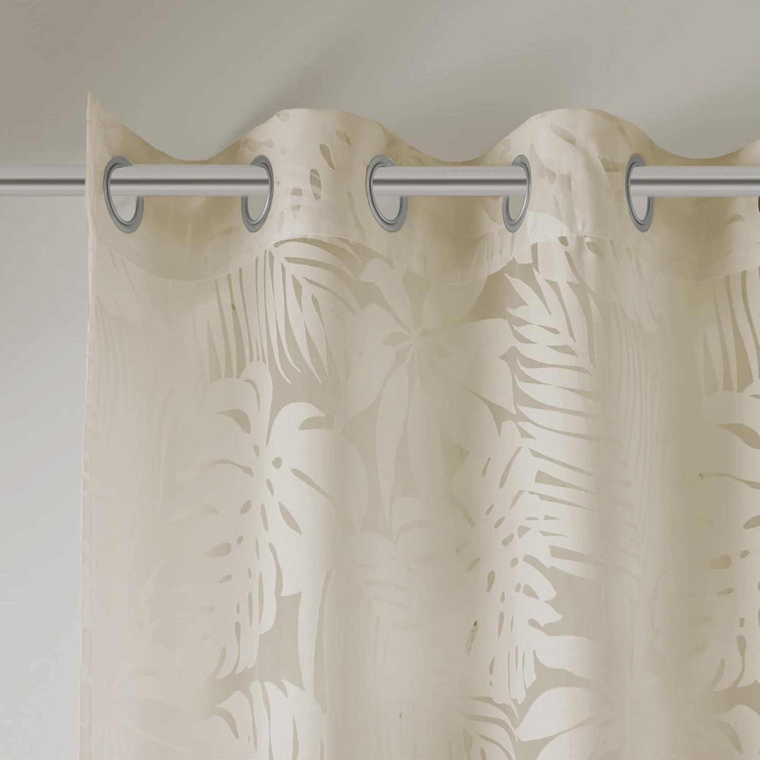 Madison Park Leilani Palm Leaf Burnout Window Sheer
